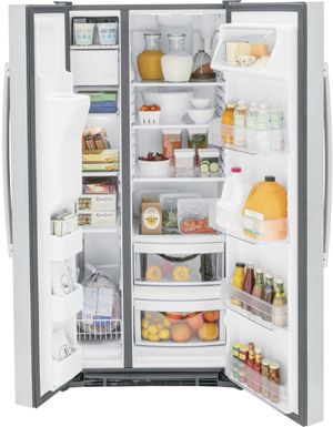 GE 33 in. 23.0 Cu. Ft. Fingerprint Resistant Stainless Steel Side-by-Side Refrigerator