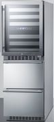 Summit® 24" Stainless Steel Wine Cooler and Refrigerator Drawers-2