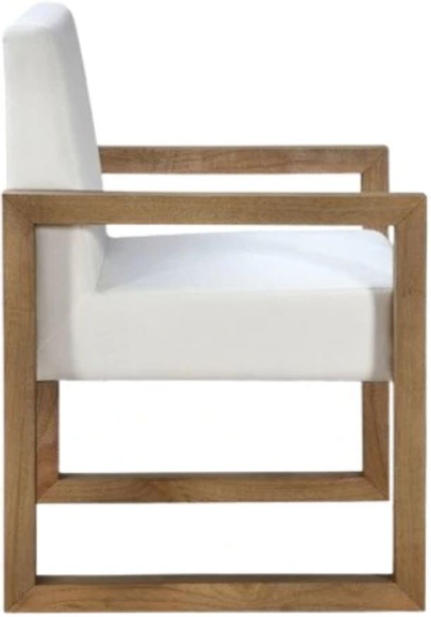 Modus Furniture One Bisque/White Pearl Upholstered Dining Arm Chair-3