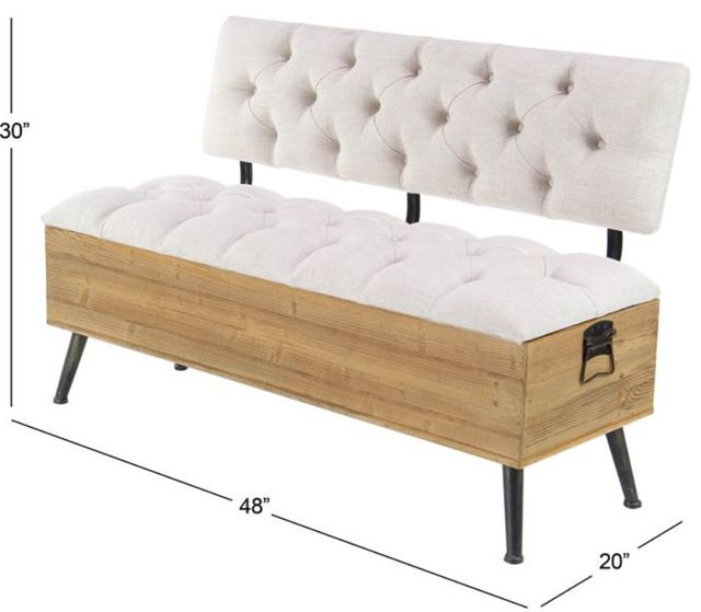 Deco Marche White Storage Bench-3