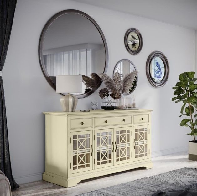 Jofran Inc. Craftsman Antique Cream 60" Media Console-1
