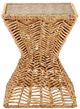 Currey & Company Hadi Clear Accent Table with Natural Base-1