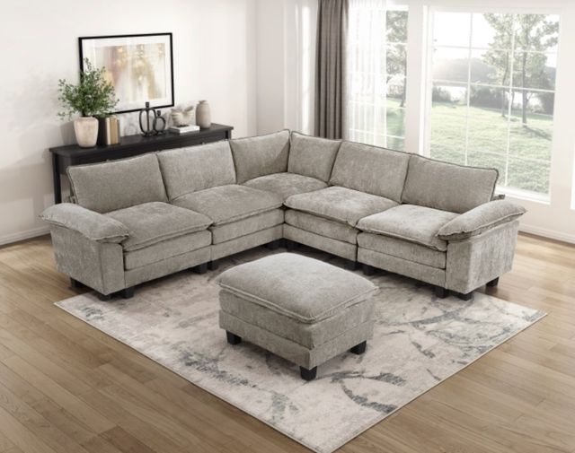 Homelegance® Dublin Dark Pewter Ottoman-1