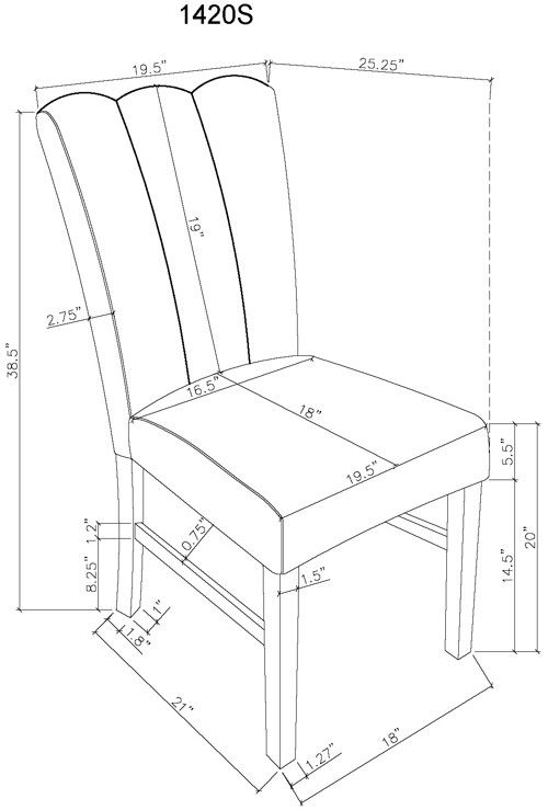 Crown Mark Vega Black/Brown Dining Side Chair-2