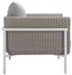 Zuo® Modern Frais Gray/White Aluminum Fabric Outdoor Accent Chair-2