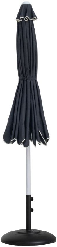 Meridian Furniture Amalfi Black/White/Black Aluminum Outdoor Patio Umbrella and Round Base-1
