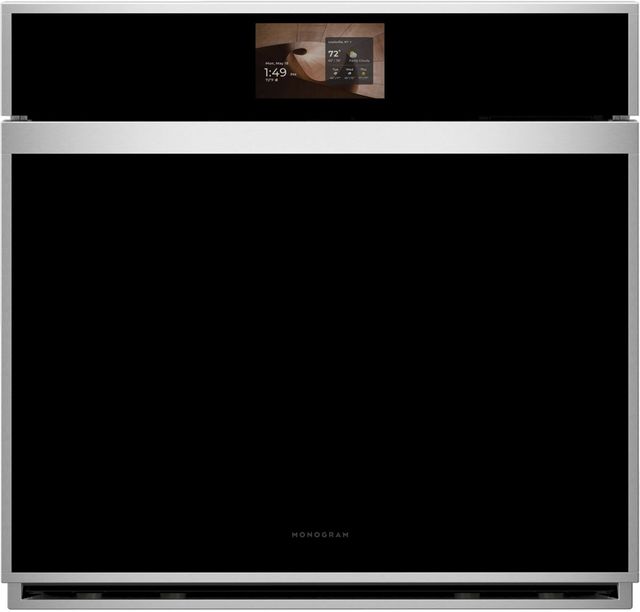 Monogram® Minimalist 30" Stainless Steel Single Electric Wall Oven with In-Oven Camera-0