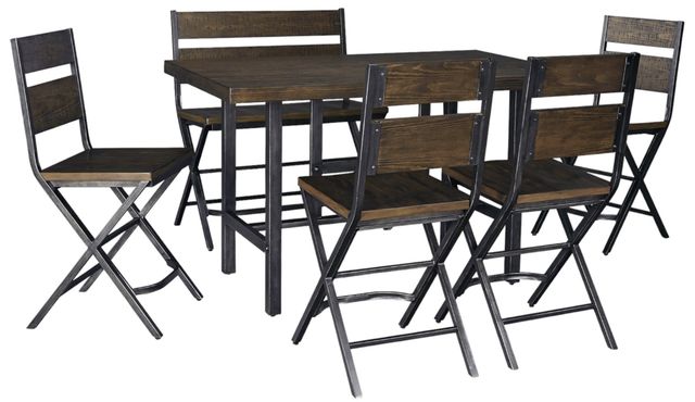 Signature Design by Ashley® Kavara 6-Piece Medium Brown Counter Height Dining Set-0