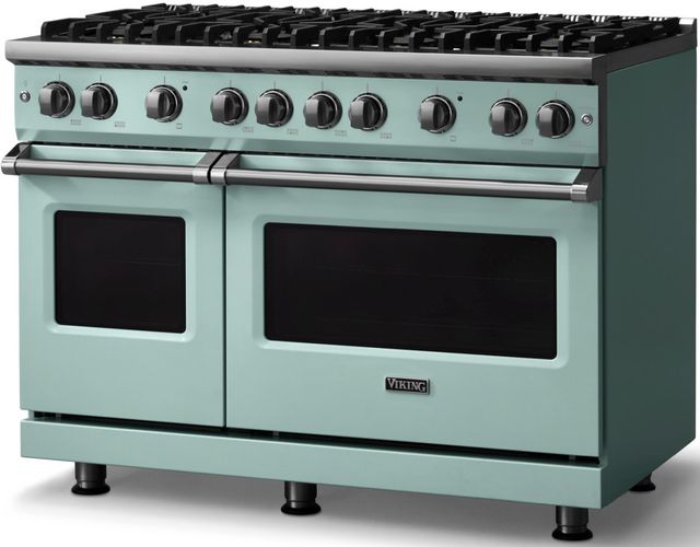 Viking® 5 Series 48" Splash Pro Style Gas (NG) Range with Polished Chrome Trim-2