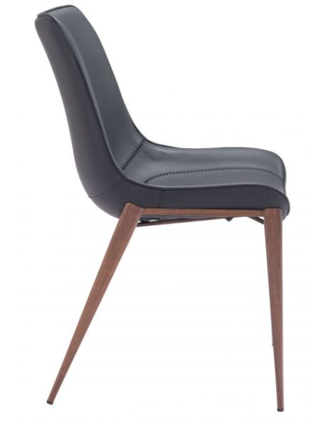 Zuo® Modern Magnus Black/Walnut Dining Side Chair-1