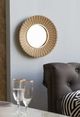 A & B Home Aubrey Gold Round Mirror-1