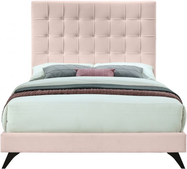 Meridian Furniture Elly Pink Velvet King Bed-1
