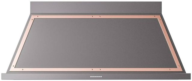 Ilve® Nostalgie II Noblesse 60" Graphite Matte Wall Mounted Range Hood with Copper Trim-0