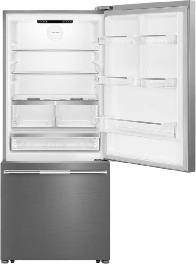 Smeg 30" 16.1 Cu. Ft. Stainless Steel Freestanding Bottom Freezer Refrigerator-1