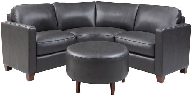 Leather Italia™ Brent 5-Piece Charcoal Sectional-4