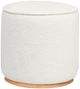 Coaster® Zena Faux Sheepskin Ivory Upholstered Round Ottoman-0