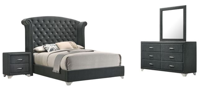 Coaster® Melody 4-Piece Gray California King Bedroom Set-0
