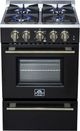 FORNO® Breno Alta Qualita 24" Black Freestanding Gas Range-3