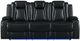 New Classic® Home Furnishings Orion II Black Dual Manual Reclining Sofa-2