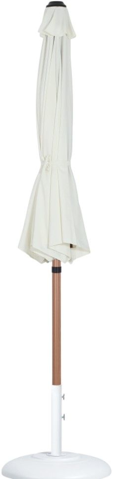Meridian Furniture Fiji White Aluminum Outdoor Patio Umbrella and Round Base-1