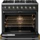 Viking® 5 Series 36" Antique Bronze Pro Style Dual Fuel (NG) Range with Brushed Brass Trim-1