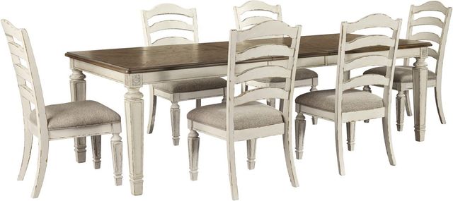 Signature Design by Ashley® Realyn 7-Piece Chipped White Dining Table Set-0