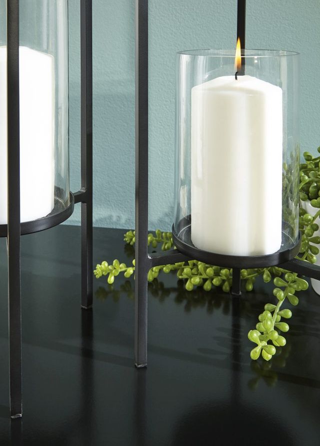 Signature Design by Ashley® Ginette 2-Piece Black Candle Holder Set-1