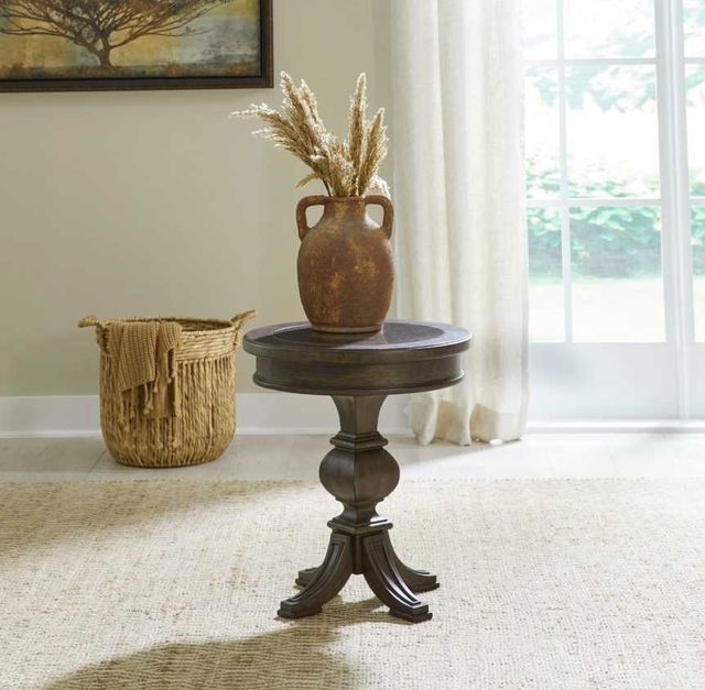 Liberty Furniture Paradise Valley Saddle Brown Chairside Table-1