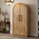 Crestview Collection Serafina Natural Stain Tall Accent Cabinet-1