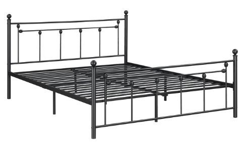 Milton Greens Stars Black Queen Victorian Style Metal Platform Bed-3