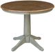 John Thomas Furniture® Dining Essentials Hickory Round Dining Table with Stone Transistional Pedestal Base -0