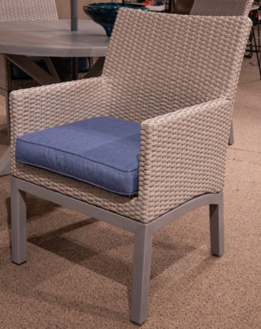 Signature Design by Ashley® Half Moon Beach Blue/Gray Aluminum/Fabric Outdoor Arm Chair-1