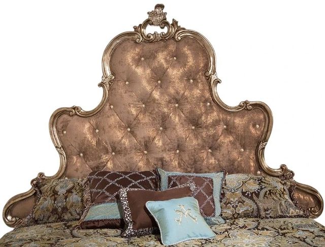 Michael Amini® Platine de Royale™ Antique Platinum/Brown California King Panel Bed-1