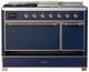 Ilve® Majestic III 48" Midnight Blue Pro Style Dual Fuel Liquid Propane Range with French Top and Copper Trim-2