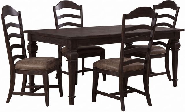 Liberty Furniture Paradise Valley 5-Piece Saddle Brown/Tobacco Rectangular Dining Table Set-0