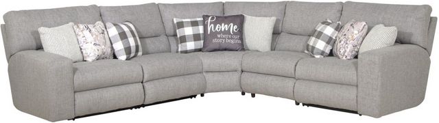 Catnapper® Rockport 5-Piece Gray Manual Reclining Curved Sectional-0