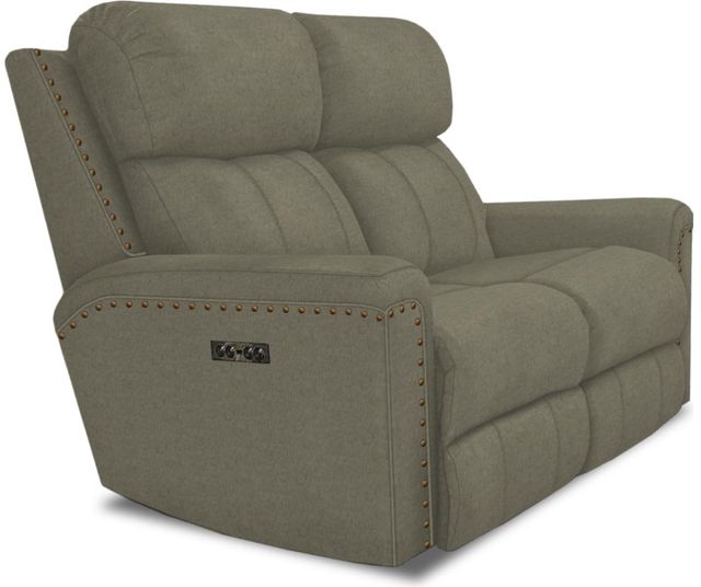 Creek Side Customs Customizable EZ Motion Double Reclining Loveseat with Nailhead Trim-4