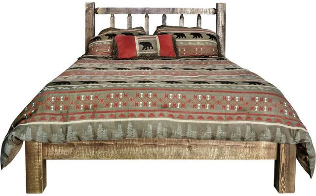 Montana Woodworks® Homestead Stain and Clear Lacquer Queen Platform Bed-1