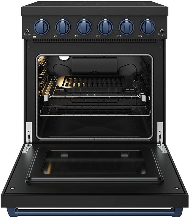 Thor Kitchen 30" Black Pro Style Electric Range with Precision Knob Control & Blue Hardware-1