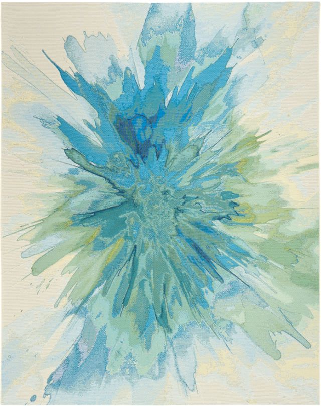 Nourison Home™ Color Splash Ivory/Blue 5'x7' Modern Area Rug-0