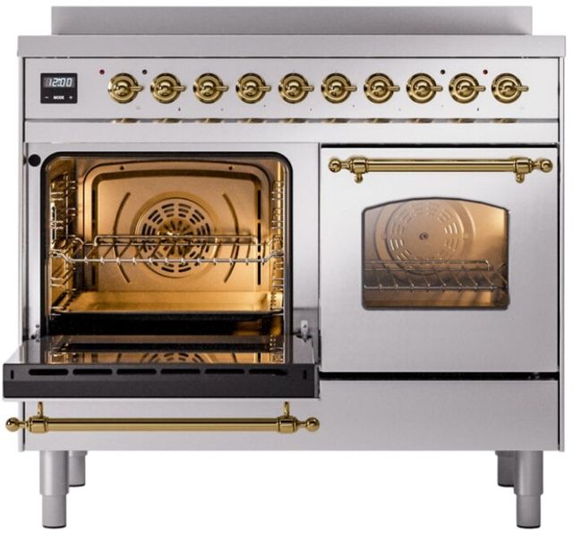 Ilve® Nostalgie II Series 40" Stainless Steel Pro Style Induction Range-2