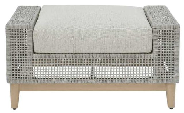 Clearance Signature Design by Ashley® Seton Creek Gray Aluminum/Resin Outdoor Ottoman with Cushion-3