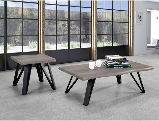 Mazin Furniture Carrie Brown End Table with Black Hairpin Metal Legs-1