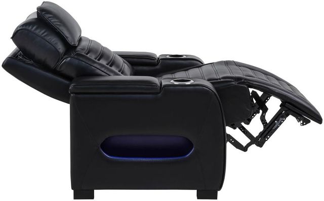 Coaster® Zuma Black Power Upholstered Recliner with Power Headrest-4