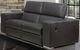 Via Furniture 6600 Black Reclining Condo Sofa with Adjustable Headrest-0