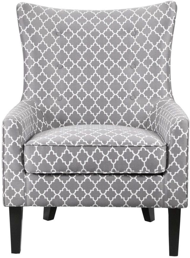 Olliix by Madison Park Grey Carissa Shelter Wing Chair-0