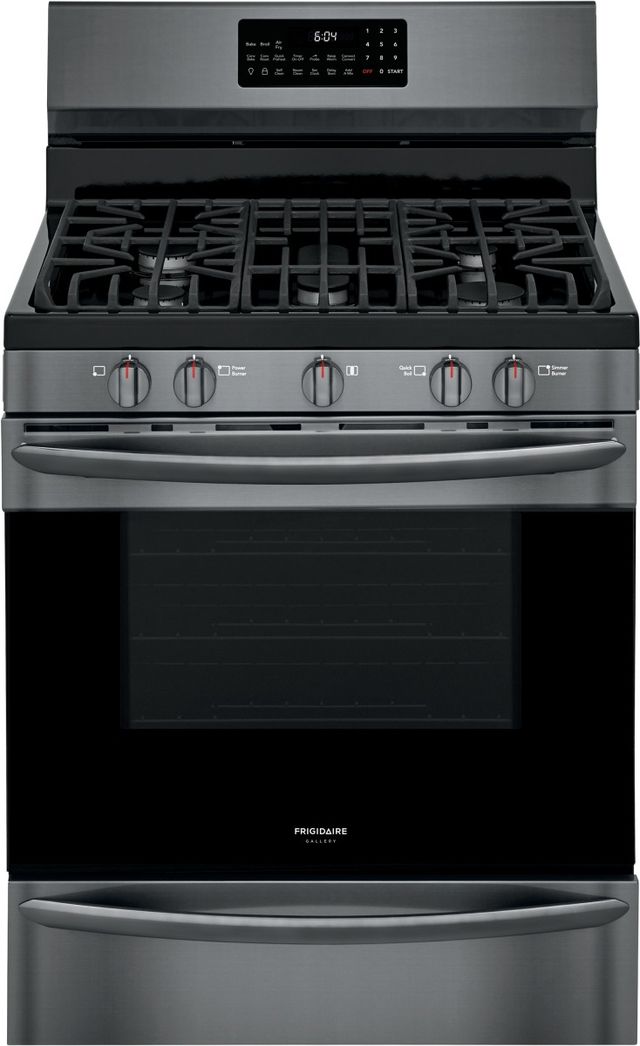 Frigidaire Gallery® 30" Black Stainless Steel Freestanding Gas Range-0