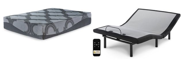 Sierra Sleep® by Ashley® 2-Piece 12" Hybrid and Good Adjustable Base California King Mattress Set-0