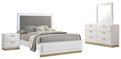 Coaster® Caraway 4-Piece White California King Bedroom Set 