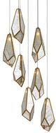 Currey & Company Glace Multi-Drop Painted Silver Pendant Lighting-0